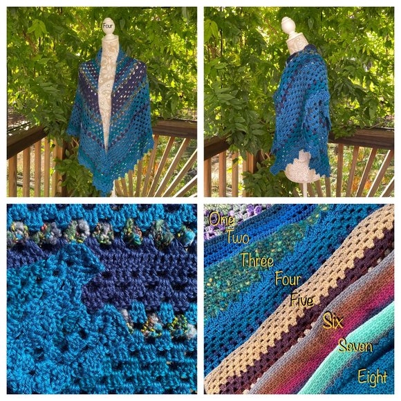 Handmade crocheted shawl shrug sweater. #4 - Picture 5 of 5